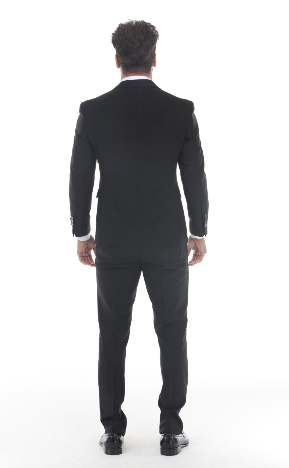 Slim Fit Three-Piece Suit – Black.
