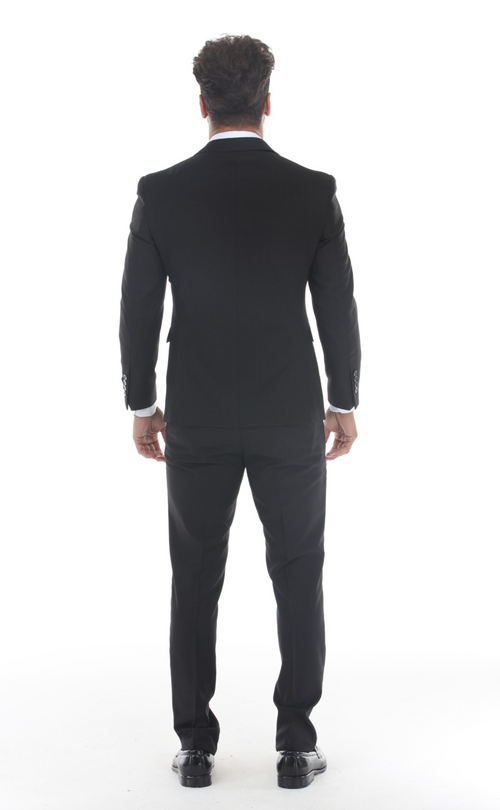 Slim Fit Three-Piece Suit – Black.