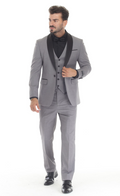 Slim Fit ThreePiece Tuxedo- Medium Gray
