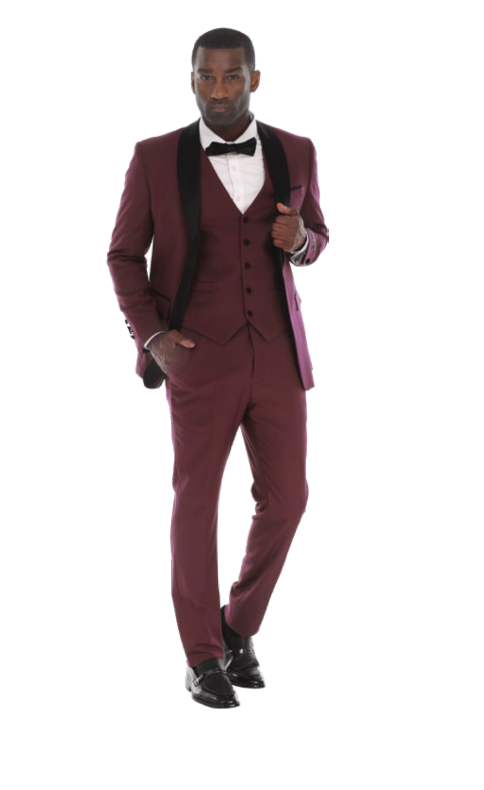 Slim Fit ThreePiece Tuxedo- Burgandy