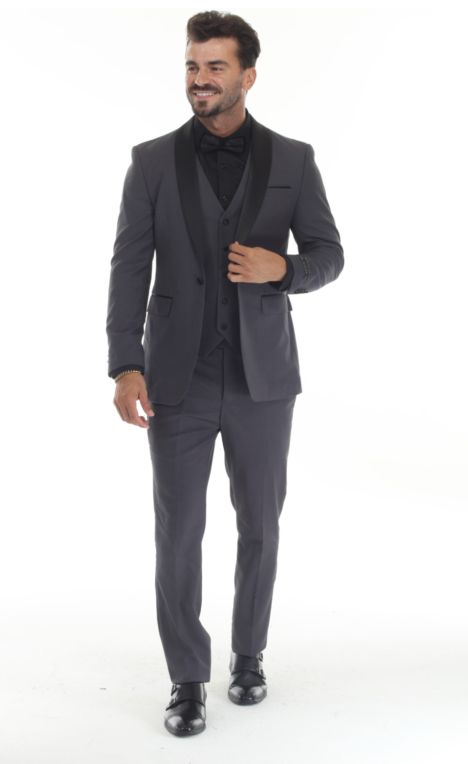 Slim Fit ThreePiece Tuxedo- Charcoal Gray