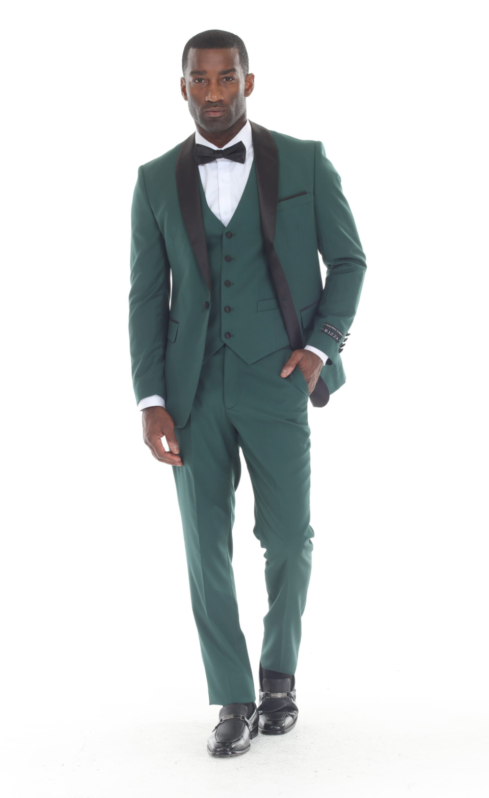 Slim Fit ThreePiece Tuxedo-Forest Green
