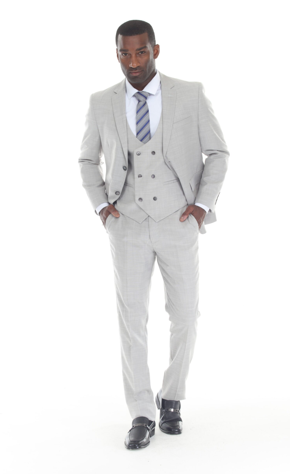 Slim Fit ThreePiece Suit-Silver