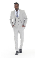 Slim Fit ThreePiece Suit-Silver