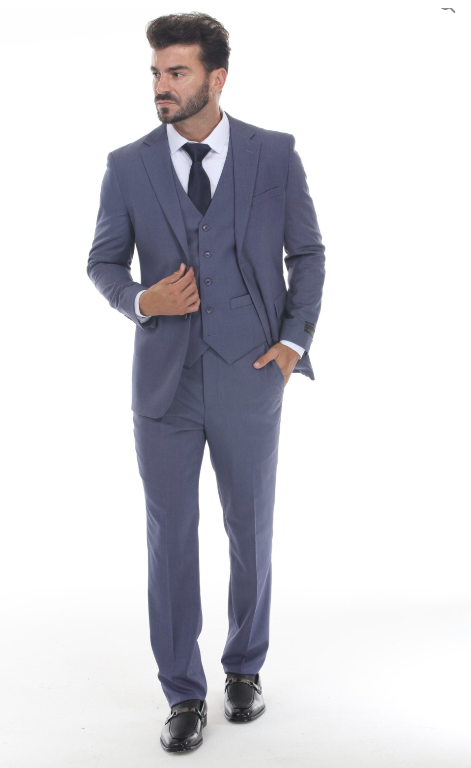 Slim Fit ThreePiece Suit-Blue Steel