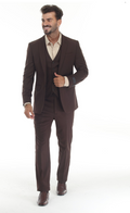 Slim Fit ThreePiece Suit- Chocolate Brown