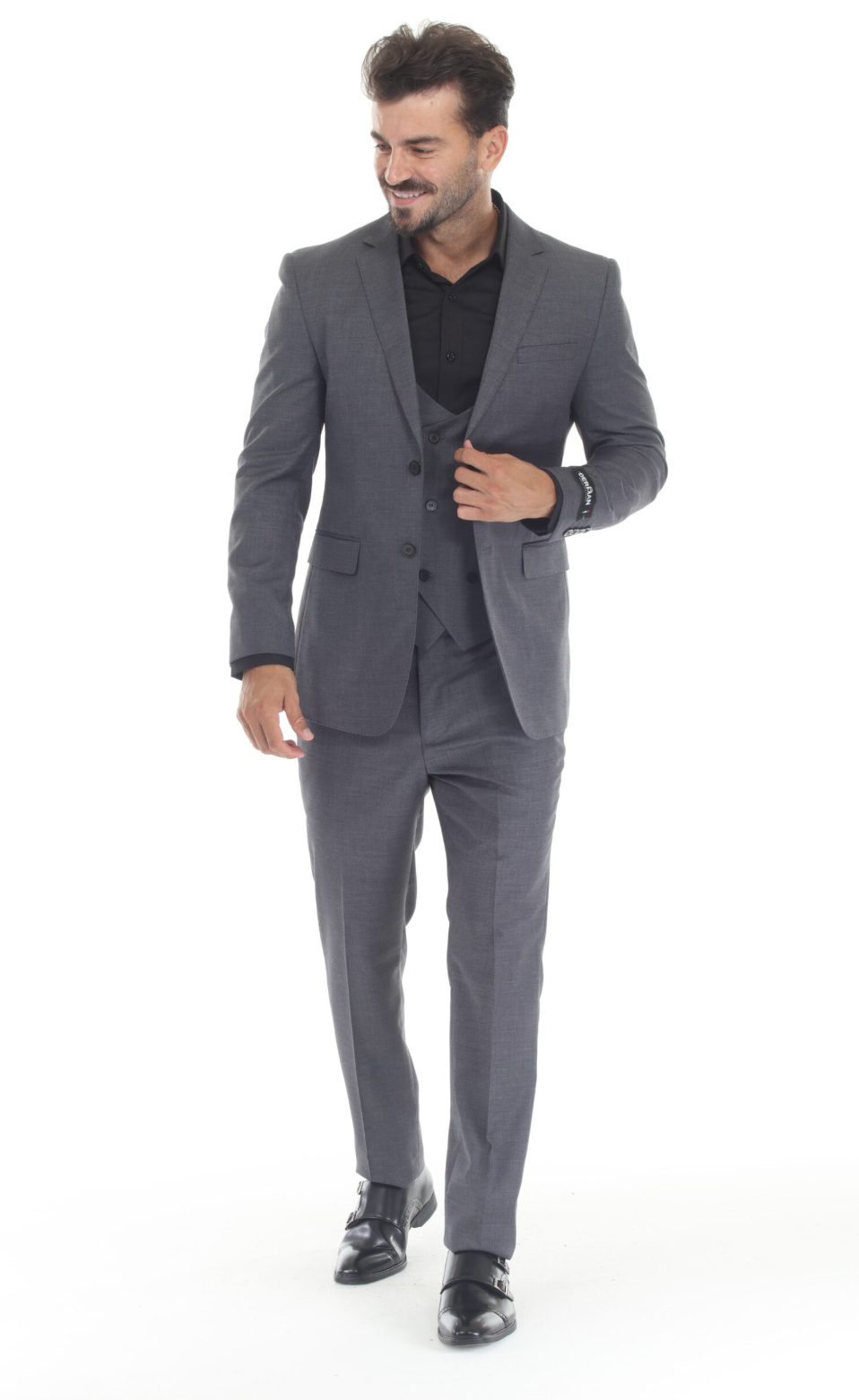 Slim Fit ThreePiece Suit- Gray