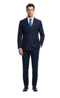 Slim Fit Double Breasted Suit- Navy Blue
