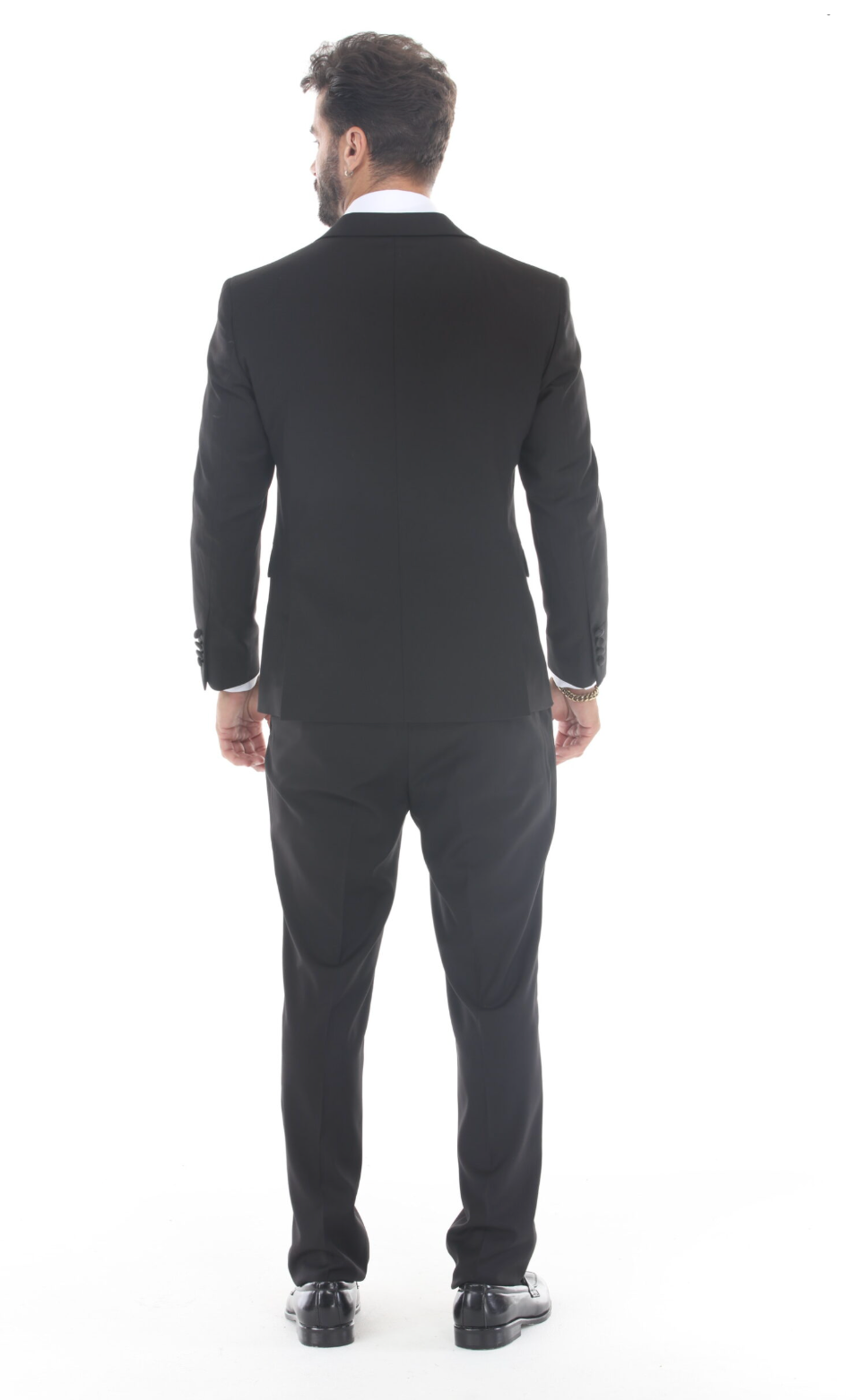 Slim Fit ThreePiece PeakLapel Tuxedo-Black