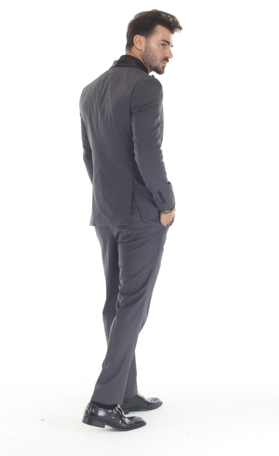 Slim Fit ThreePiece Tuxedo- Charcoal Gray
