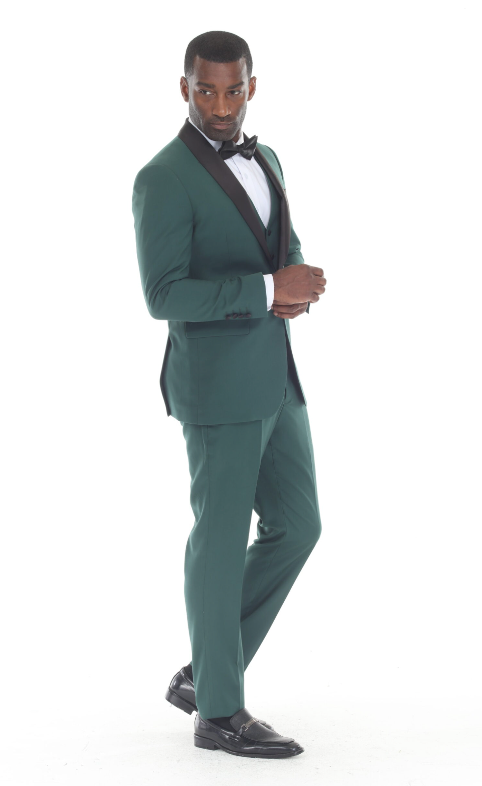 Slim Fit ThreePiece Tuxedo-Forest Green