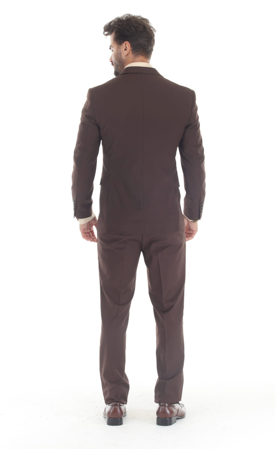 Slim Fit ThreePiece Suit- Chocolate Brown